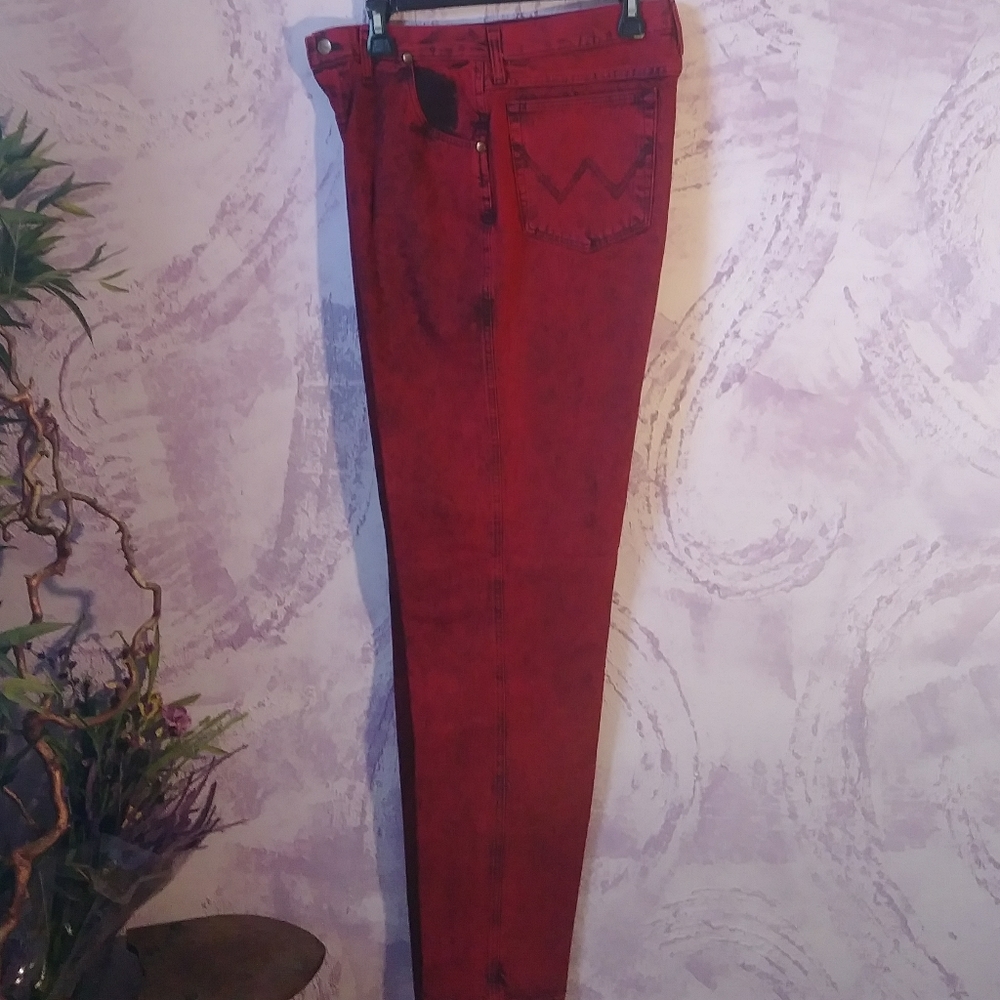 Vintage Wrangler Red and Black acid wash Jeans
